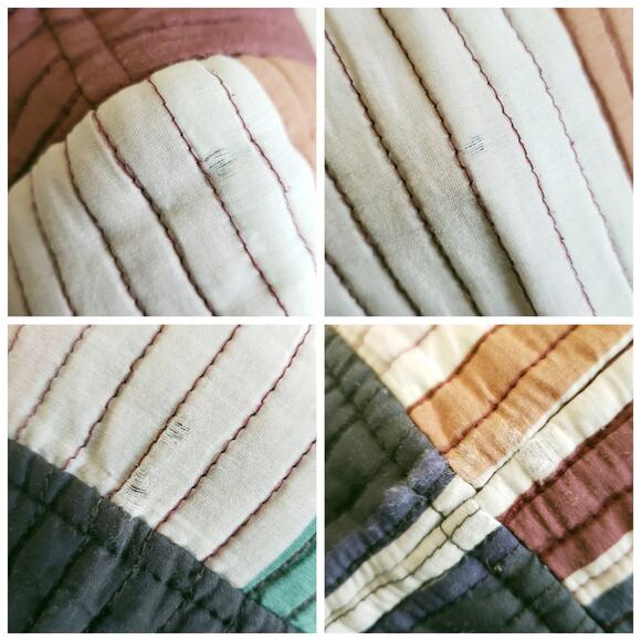 APIECE APART Boro striped colorblock quilted wrap jacket kimono stripe mixto 6 - Picture 7 of 11